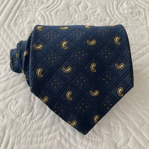 Flying Scotsman Collection Silk Tie Blue Paisley - Picture 1 of 3